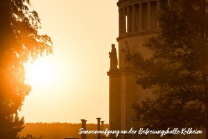 Gemeindebilder Kelheim, Sonnenaufgang an der Befreiungshalle Kelheim